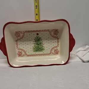 The Pioneer Woman Red and Cream Christmas Tree Baking Dish